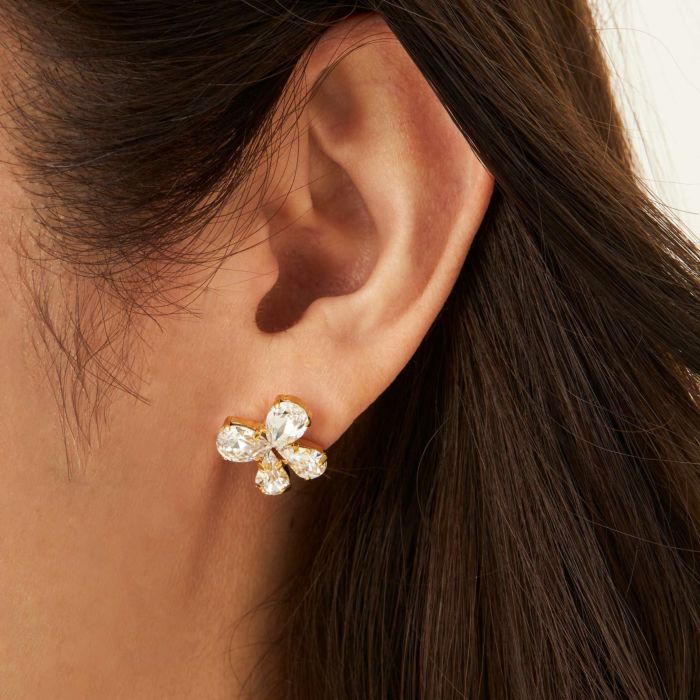 クリスタル リボン ピアス イヤリング Crystal Ribbon Pierce Earring