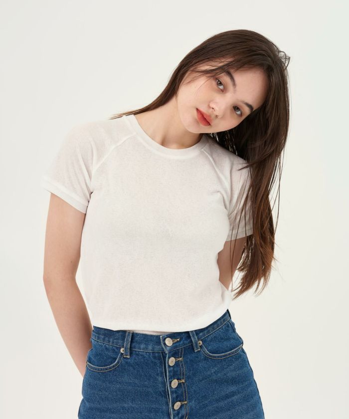 シアー Tシャツ TINA：JOJUN 全2色｜tnj521-0608【1】 - 半袖