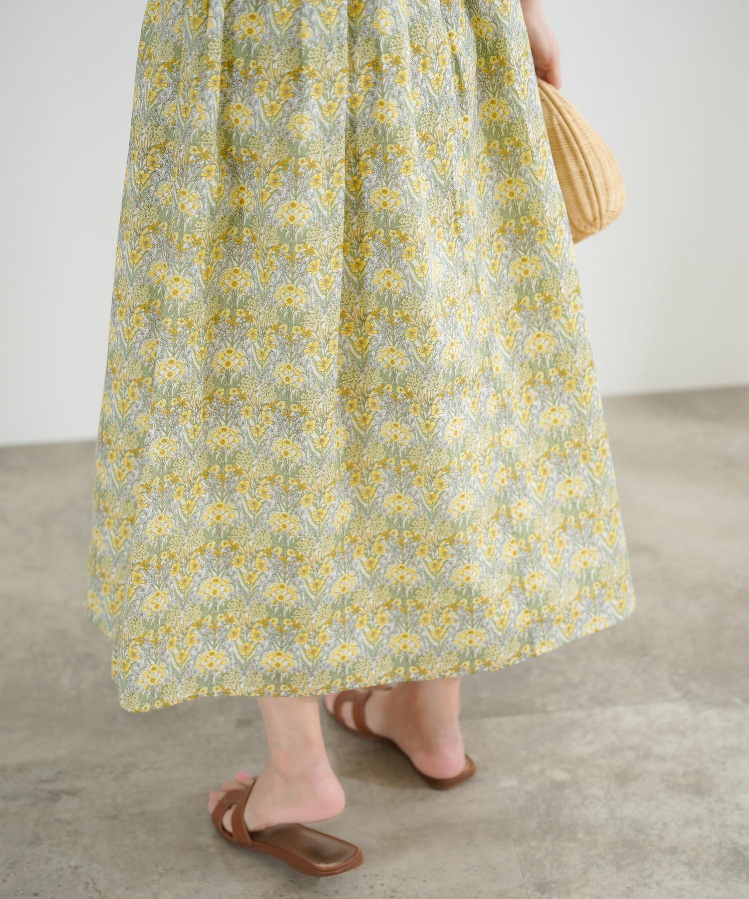 リバティ柄 パフスリーブ ワンピース lieulien×miimii 全2色｜lul311  