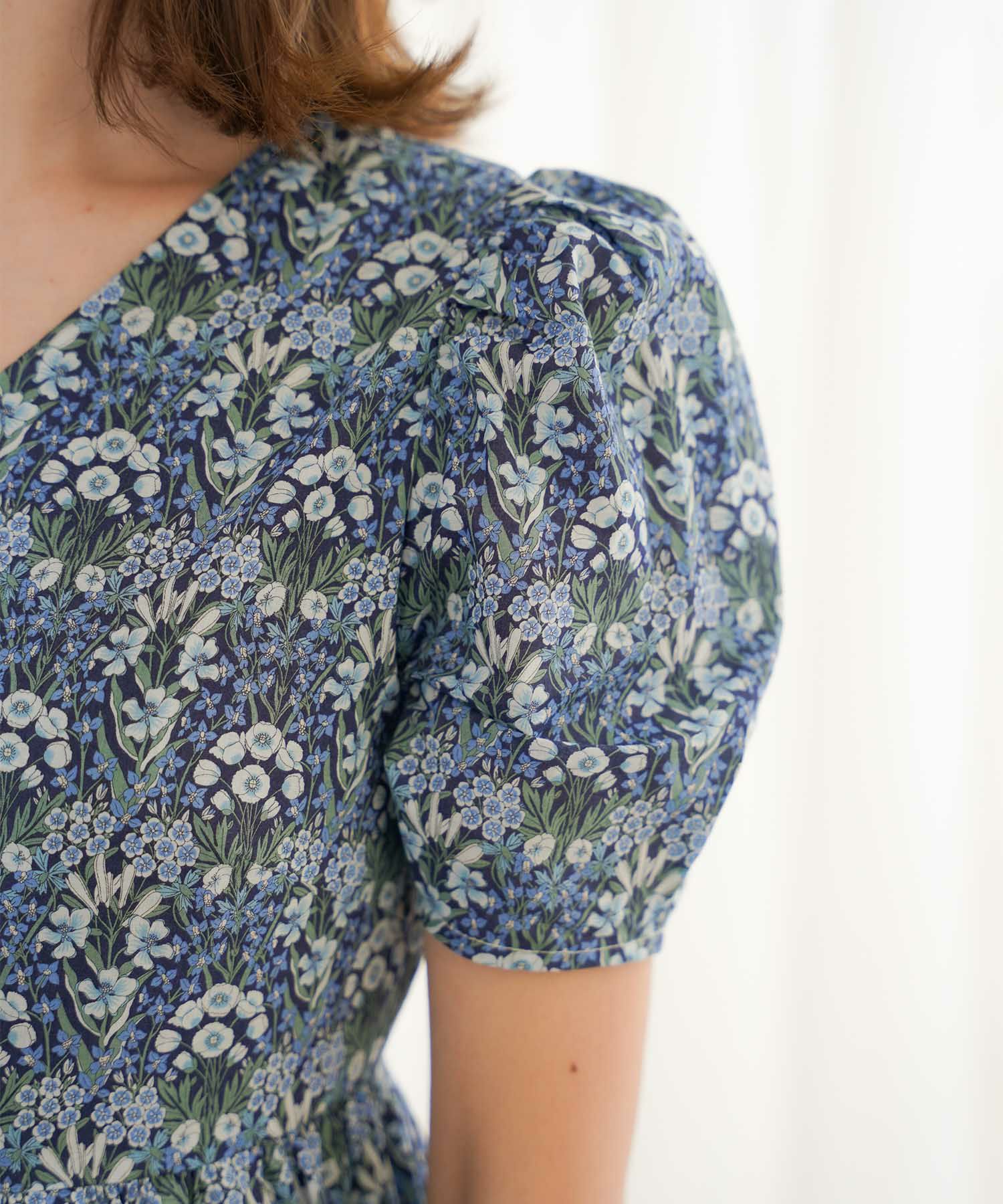 リバティ柄 パフスリーブ ワンピース lieulien×miimii 全2色｜lul311  