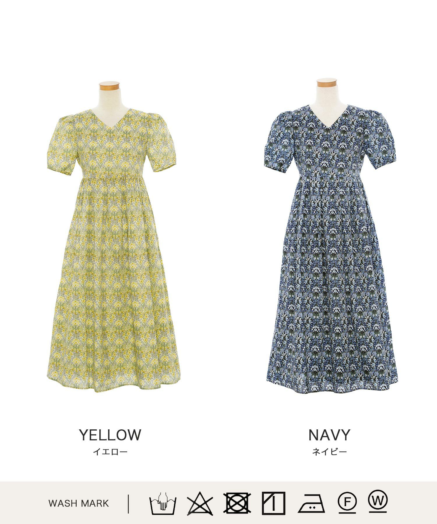 リバティ柄 パフスリーブ ワンピース lieulien×miimii 全2色｜lul311  