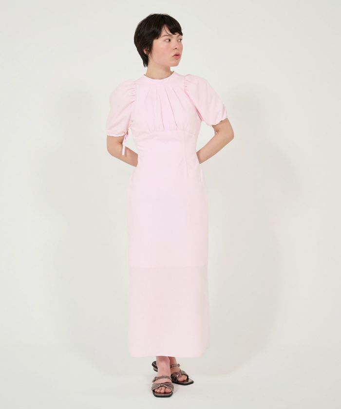 ノースリーブ ウエストマークドレス TINA：JOJUN（ワンピース