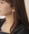 セレクト/イヤリング/マグネット/磁石/パール/2連/ゴールド/エレガント/上品/大人