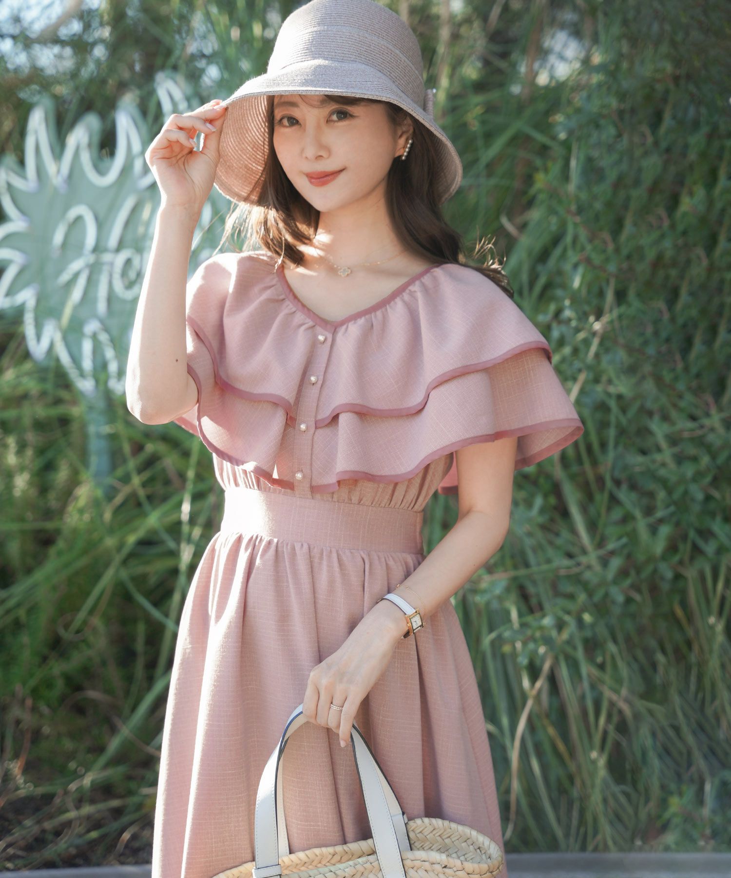 パイピング フリル ワンピース le reve vaniller 全5色 ｜lvn321-1649  