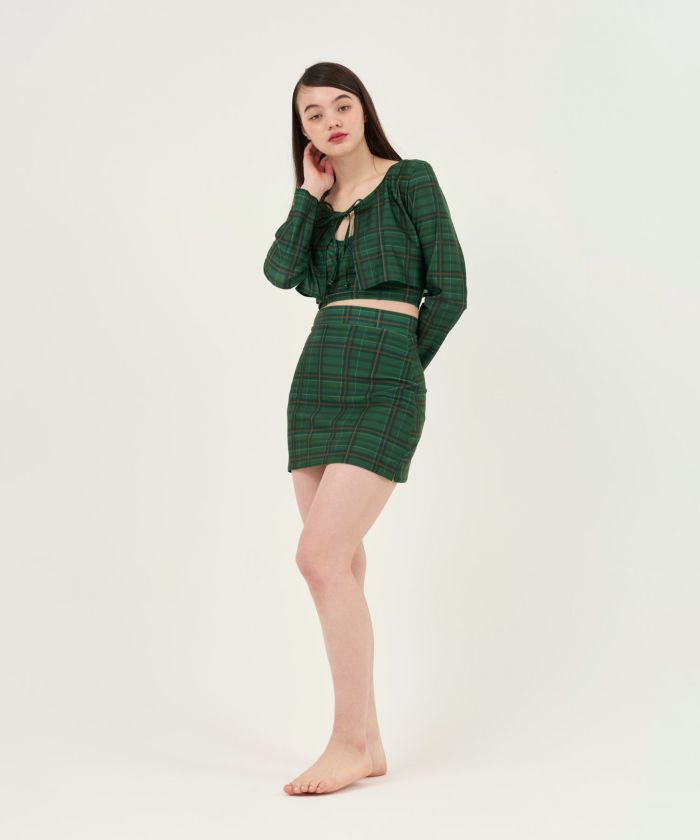 tina:jojun JANE swim wear グリーンチェック JANE swim wear TINA：JOJUN（水着）｜TINA：JOJUN（ティーナ