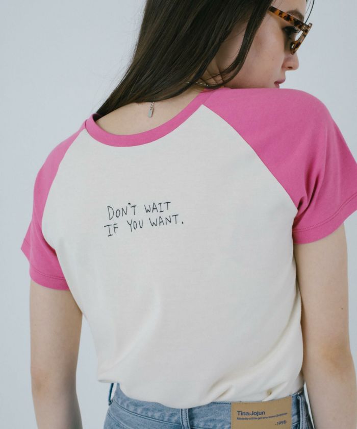 TINA:JOJUN ノベルティ　ホワイト 長袖 Tシャツ 星型刺繍　新品未使用 ショルダー開き スタープリントロンT TINA：JOJUN（Tシャツ
