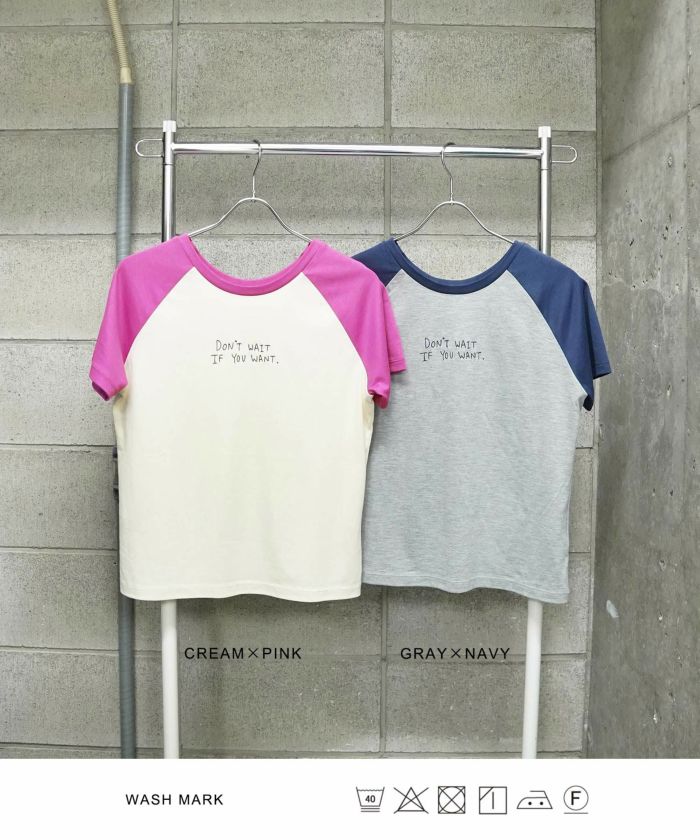 Tシャツ/ラグラン/刺&#32353;入り/日本製