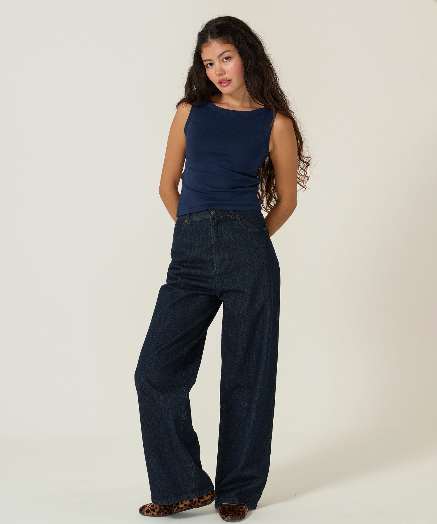 デニム/パンツ/ルーズデニム/ブルー