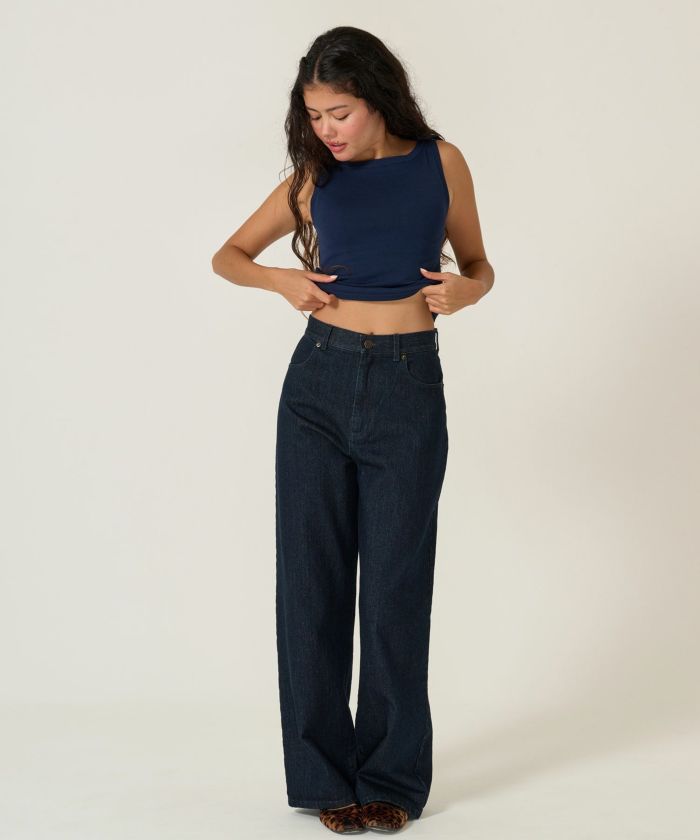 デニム/パンツ/ルーズデニム/ブルー