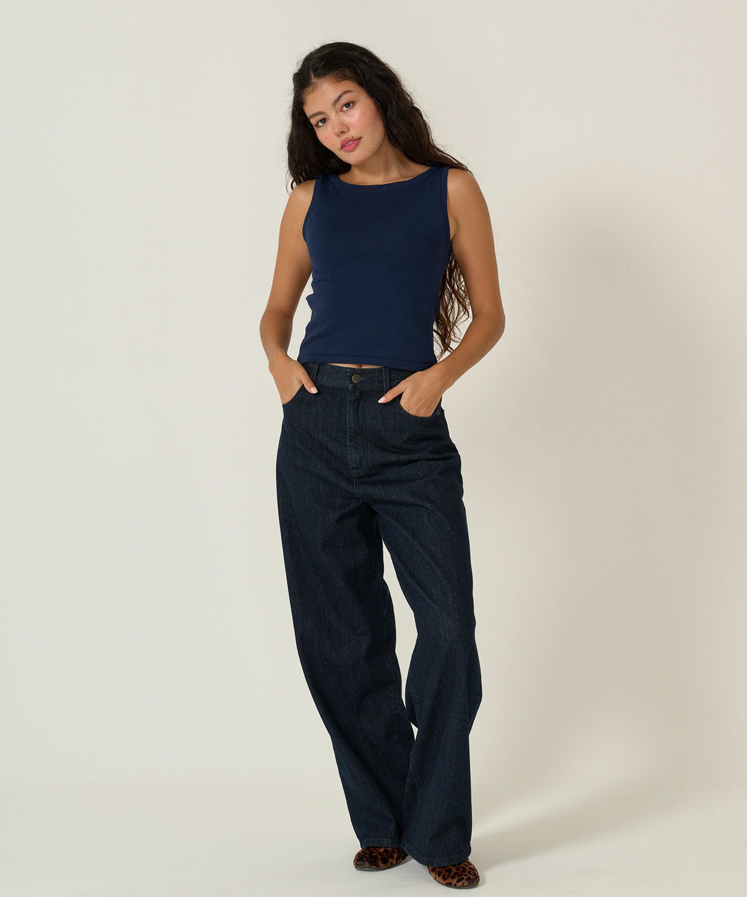 デニム/パンツ/ルーズデニム/ブルー