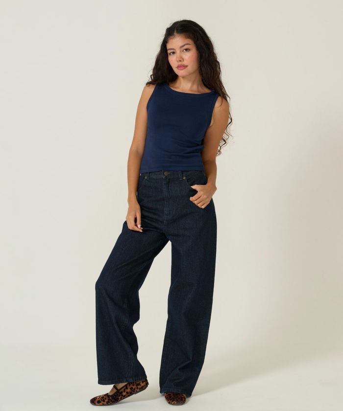 デニム/パンツ/ルーズデニム/ブルー