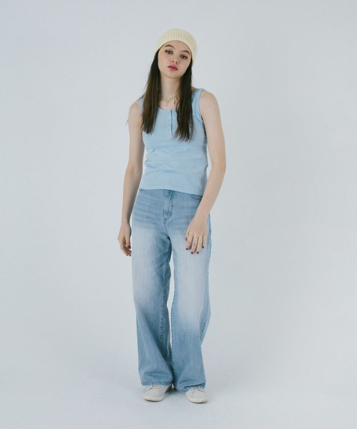 デニム/パンツ/ルーズデニム/ブルー