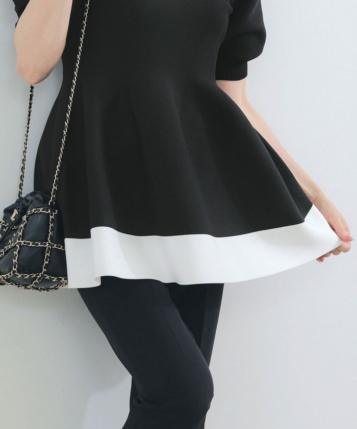 手洗い可/日本製/Vネック/ふんわり/チュニック/袖山ギャザー/パフ袖/大人可愛い/上品/きれいめ/シンプル/リラックス/体型カバー/美ライン/フレア