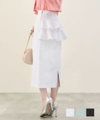 後ろ2段 ペプラム タイトスカート Liala×PG