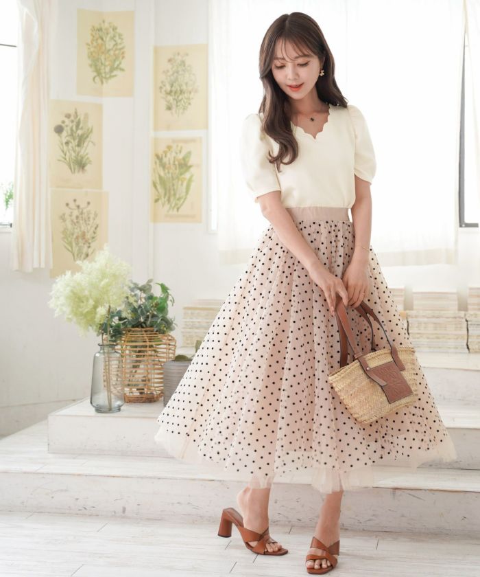 フラワーモチーフカットソー【Leilian WHITE