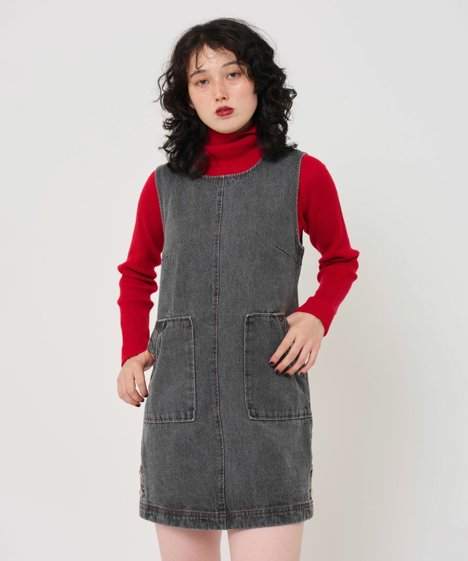 ワンピース/ジャンパースカート/デニム/グレー/インディゴ