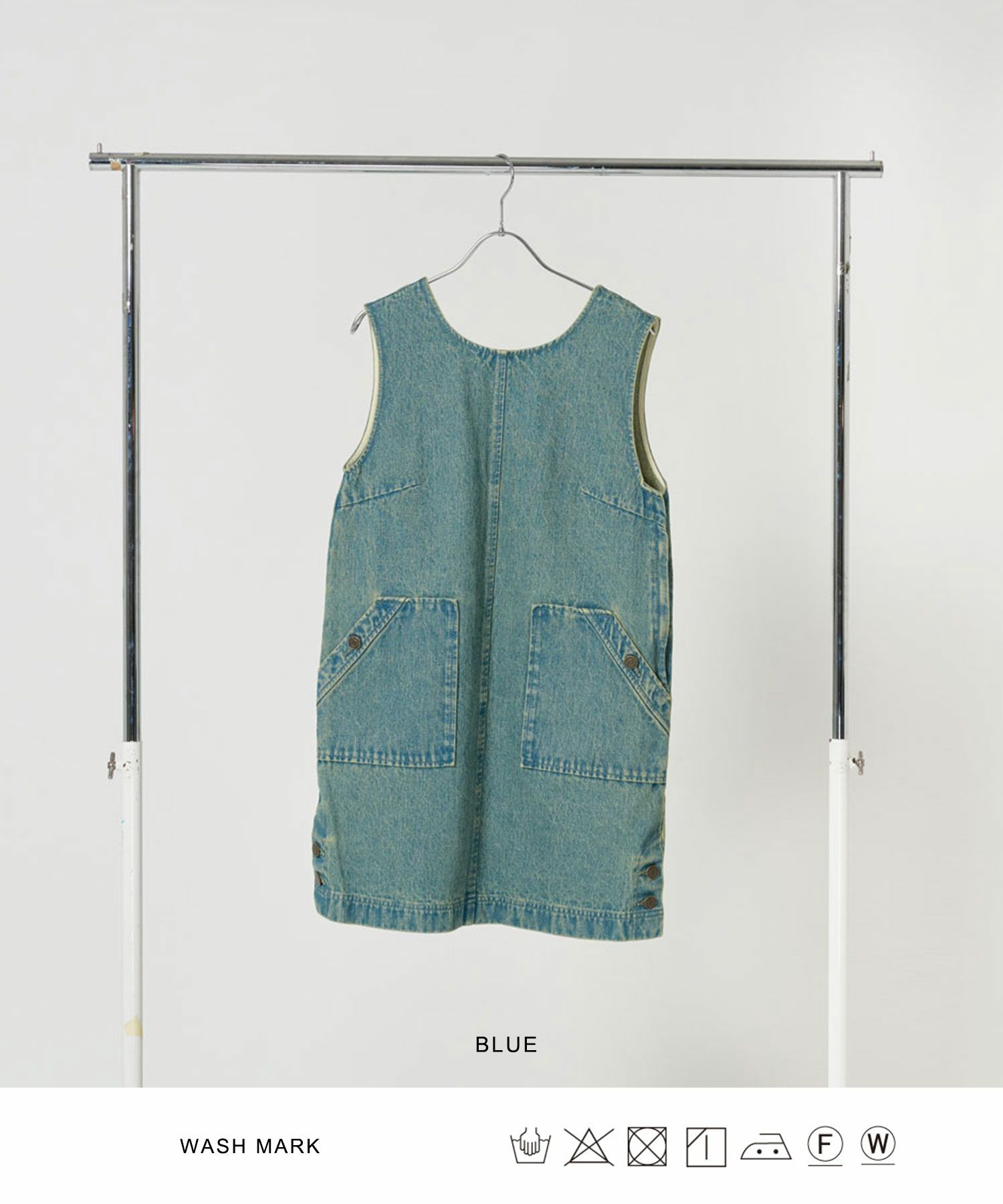 ワンピース/ジャンパースカート/デニム/グレー/インディゴ