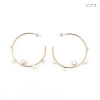 ランダム パール フープ ピアス イヤリング Random Pearl Hoop Pierce Earring