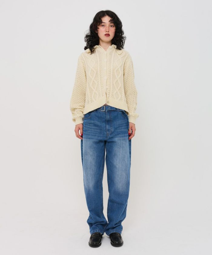 限定Price！SALE ベルト付き ルーズボーイフレンドデニム TINA