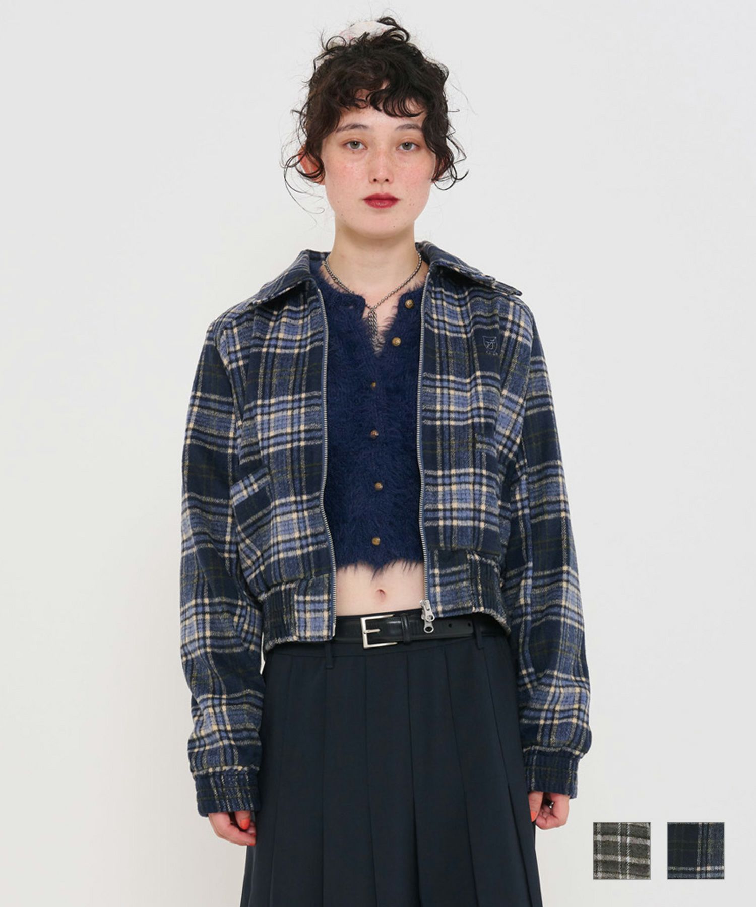 チェック ショートジャケット TINA：JOJUN 全2色｜tnj241-0681【2】 