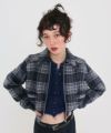 TINA：JOJUN ジャケット ブルゾン チェック ショートジャケット