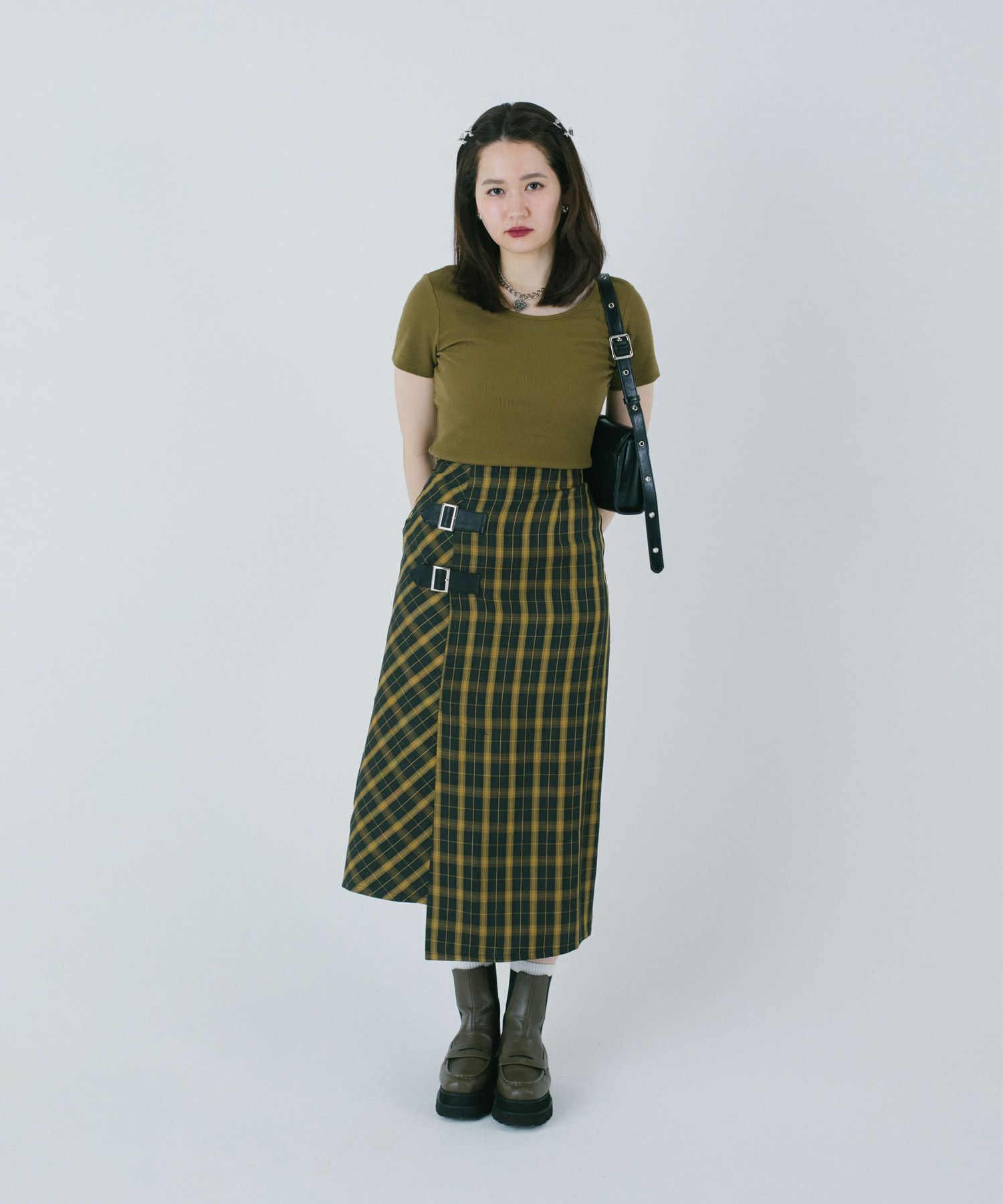 tina:jojun】Checkered blouson&skirt むつかしい