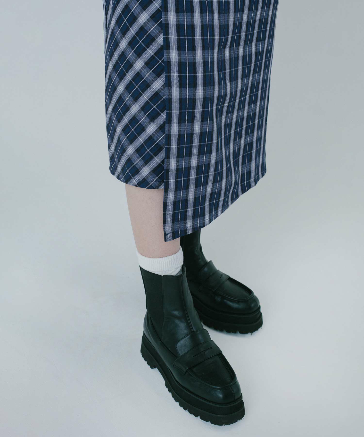 ラップ風 チェック柄スカート TINA：JOJUN 全2色｜tnj621-0630【4  