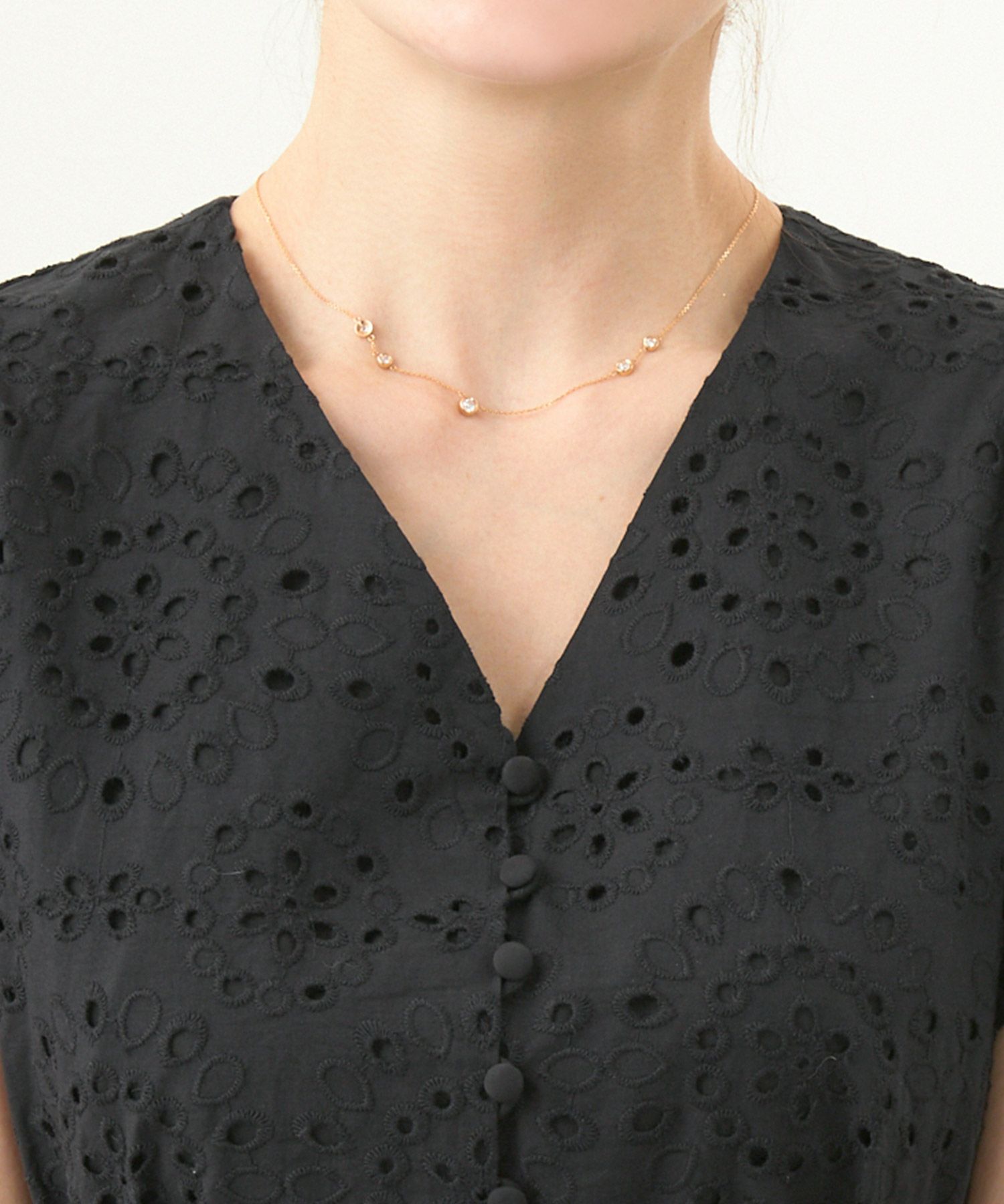 手洗い可/カットワークレース/異素材切り替え/授乳/くるみ釦/ナチュラル/ミモレ丈/袖山ギャザー/フレンチスリーブ/裏地付き