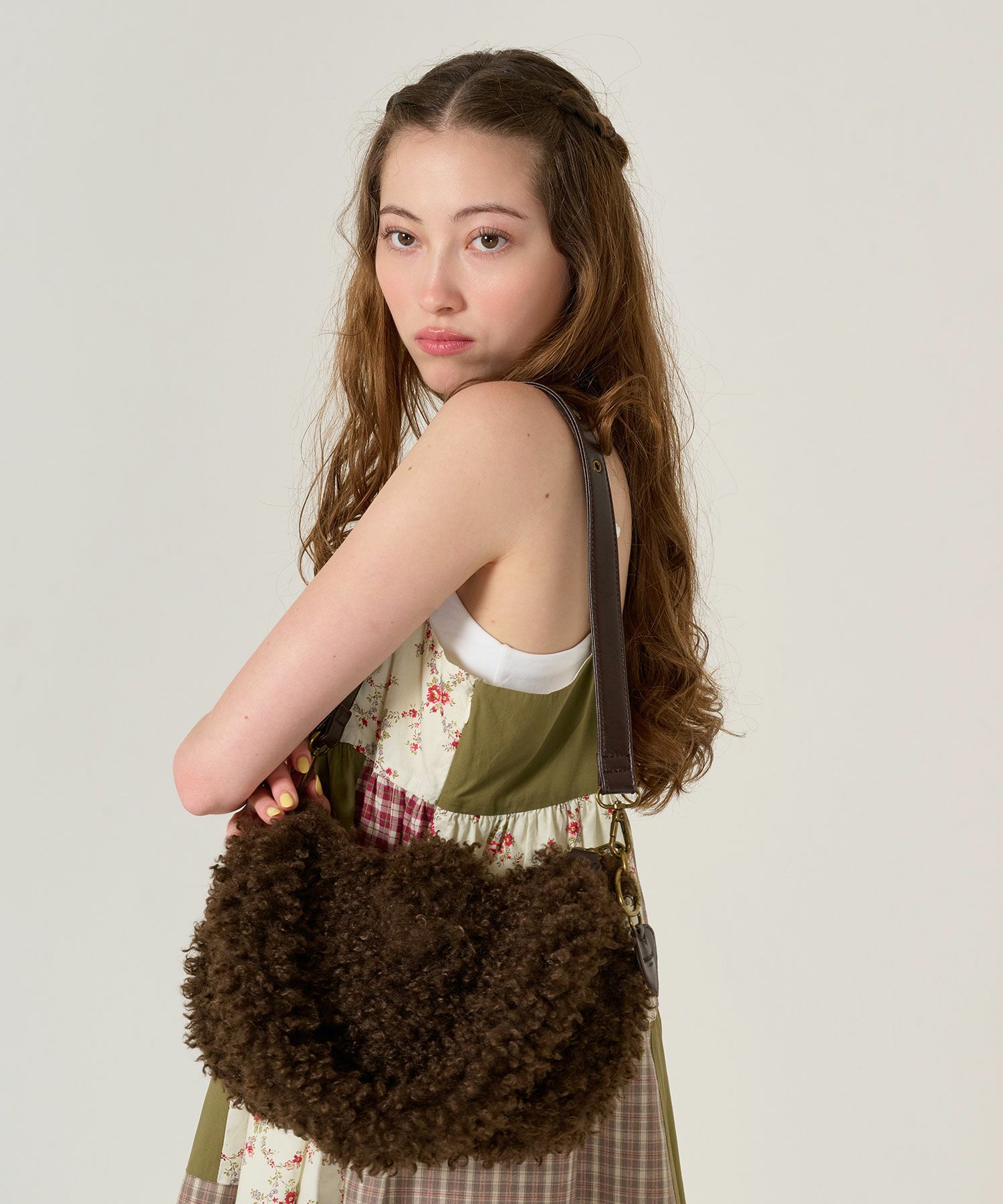 グッズ/小物/バッグ/フェイクファー/アイボリー/レッド