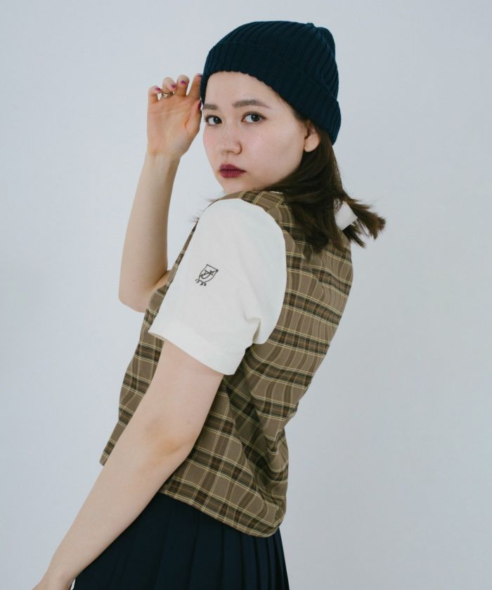 Summer-SALE チェック柄 ドッキングシャツ TINA：JOJUN 全2色