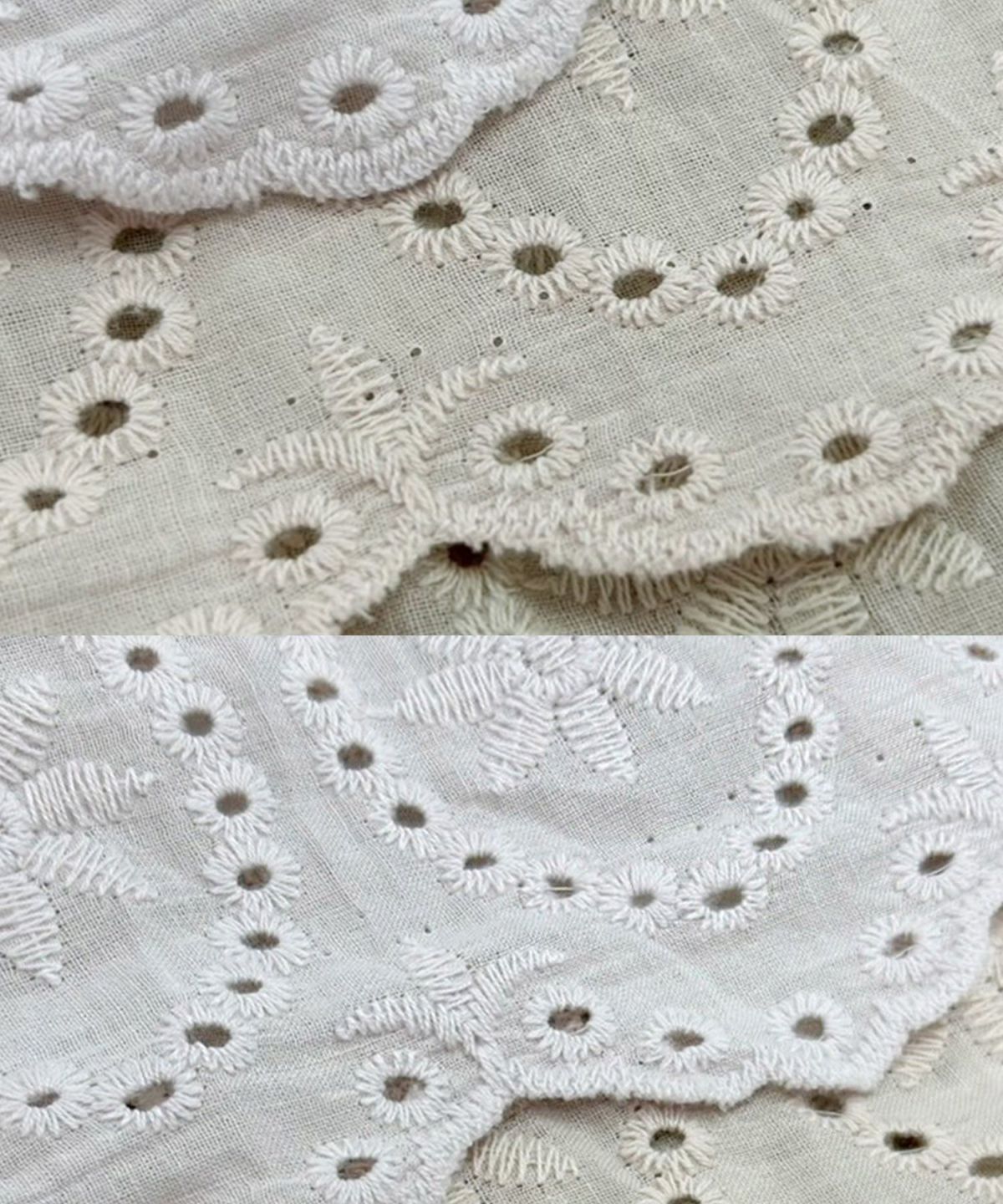 レディース/ワンピース/コットン/スカラップ/レース/梯子レース/ノースリーブ/夏/サマー/お出かけ/カジュアル/エレガント/フリル/バケーション/海/プール/ラベンダー/ホワイト/レモンクリーム/グレイッシュミント/ピンク/サックス/旅行/推し活