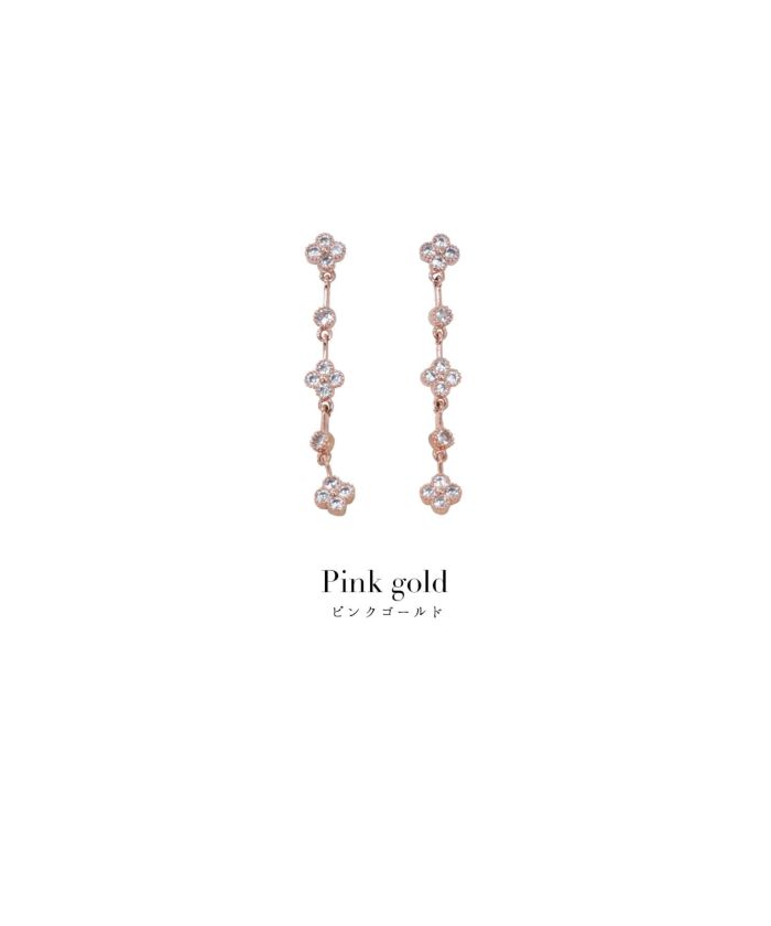 セレクト/ビジュー/ピアス/フラワー/花/モチーフ/ピンクゴールド/アクセサリー/エレガント/上品/大人
