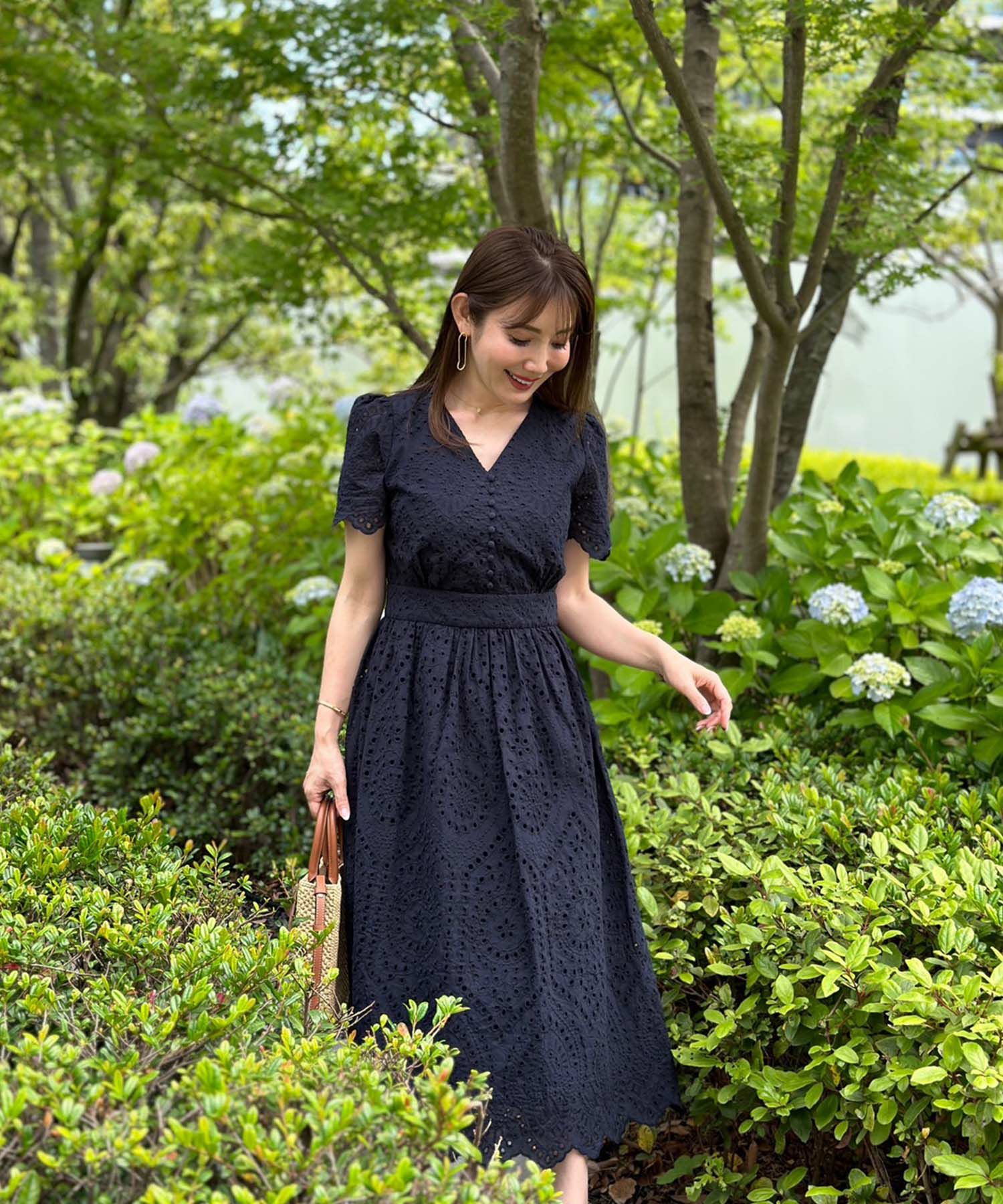 コットンレース スカラップ ワンピース Liala×PG 全2色｜lpg321-1661  