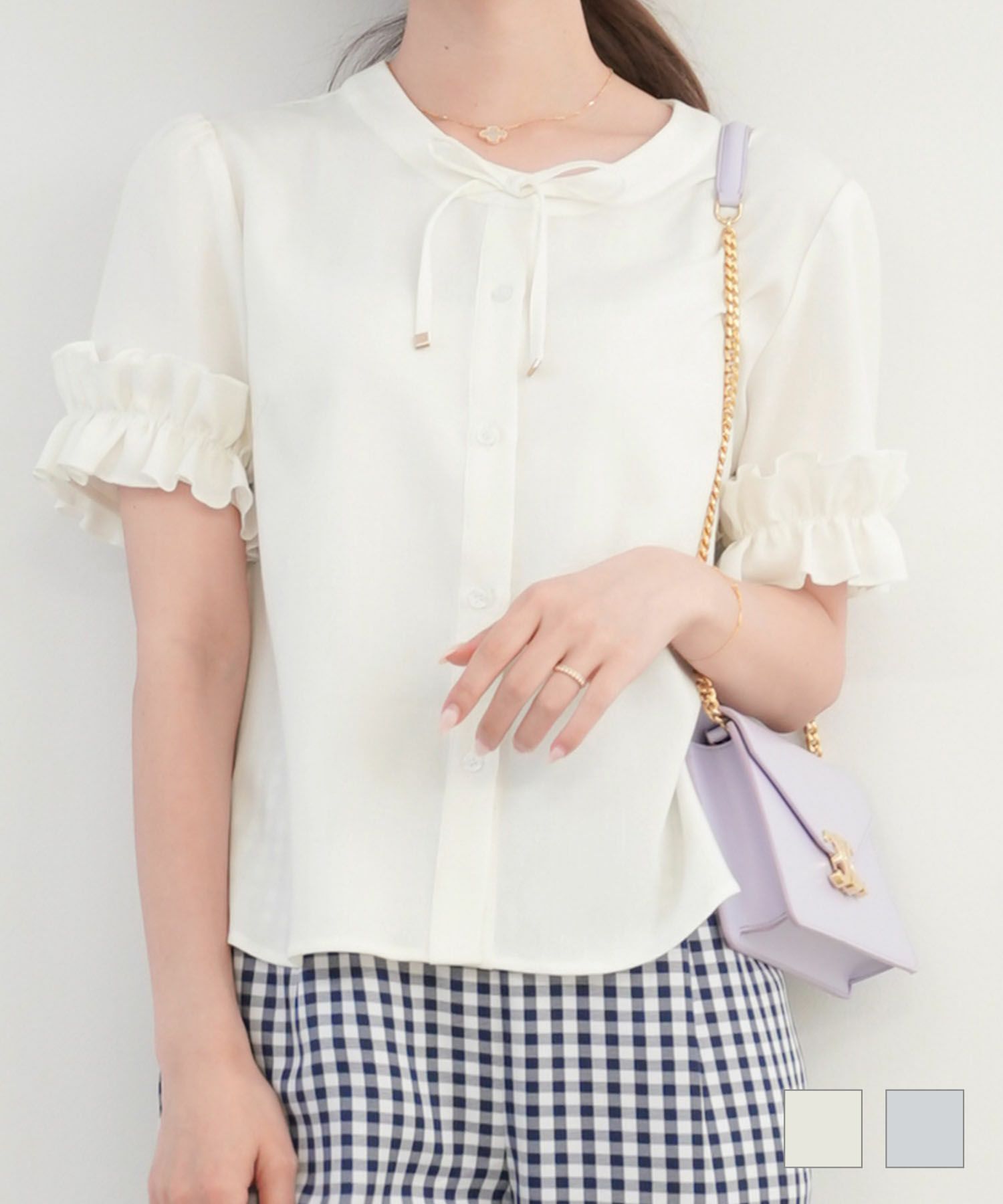 限定Price！SALE フリルスリーブ リボン付き ブラウス le reve 