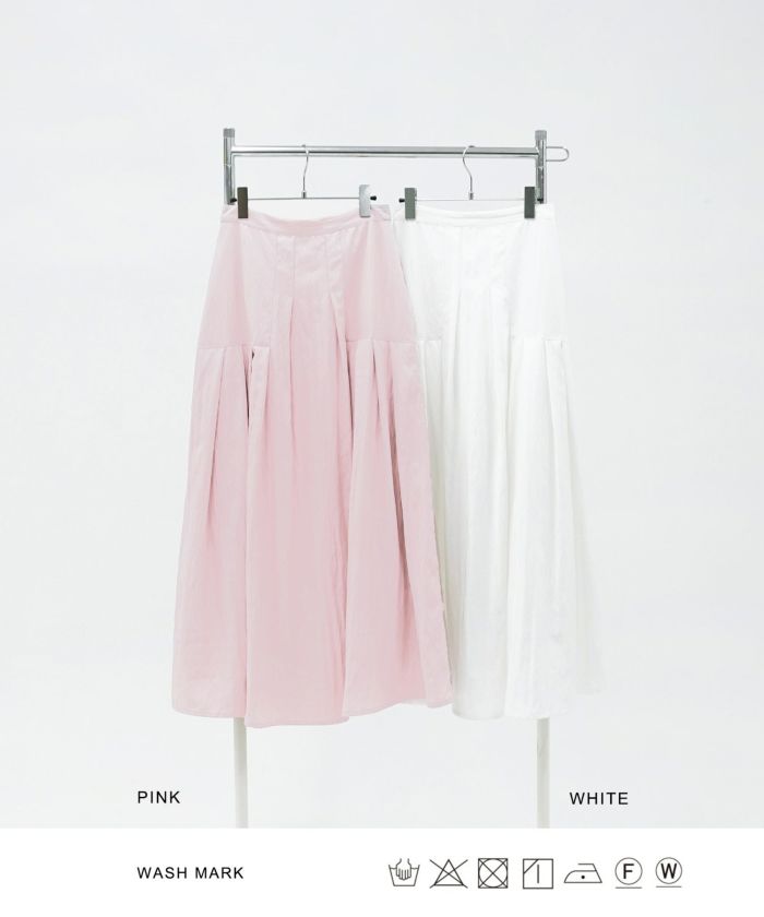 スカート/ロングスカート/フレアスカート/ホワイト/ピンク