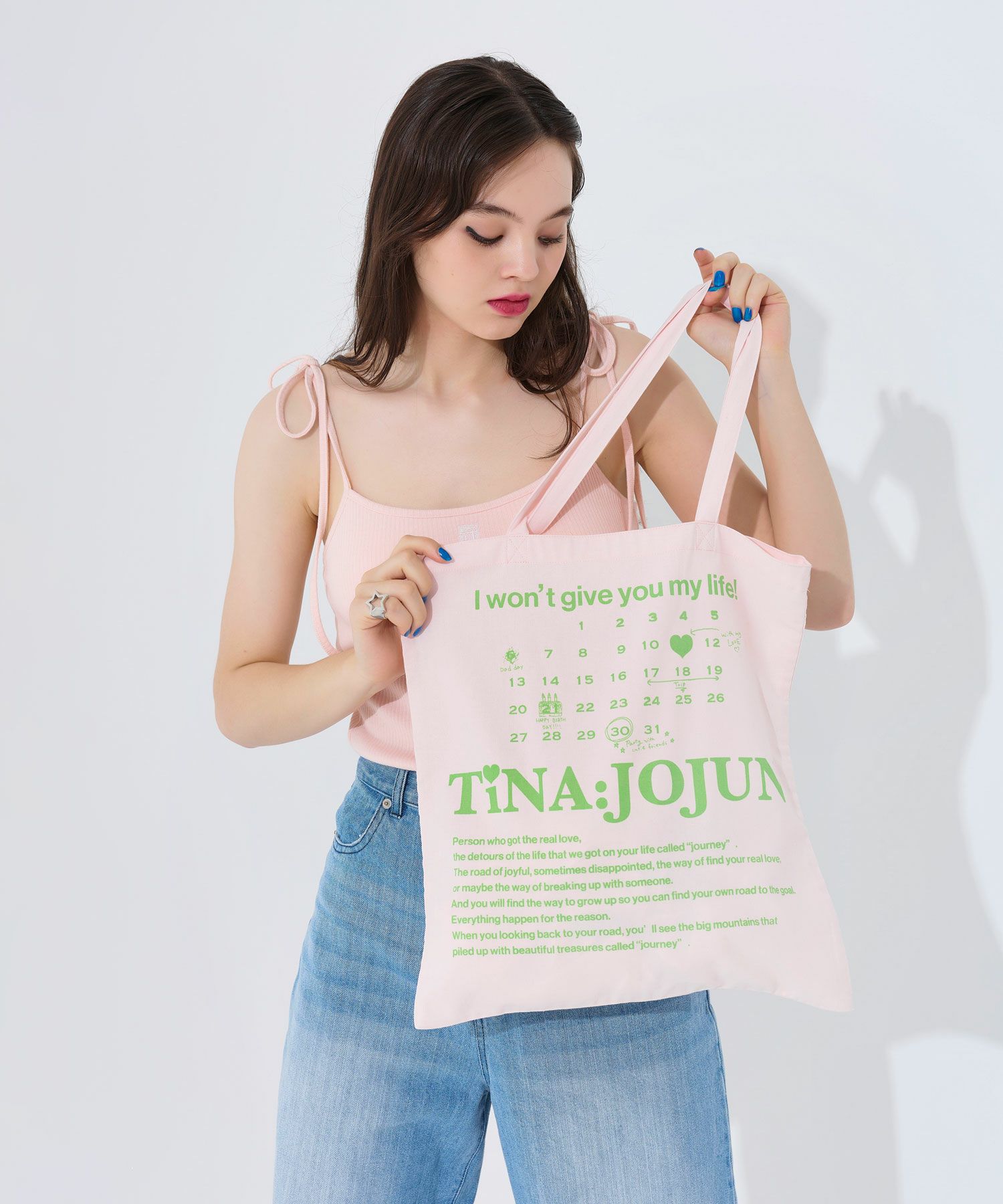 トートバッグ/グッズ/オリジナルプリント/ライトパープル/アイボリー/ベビーピンク