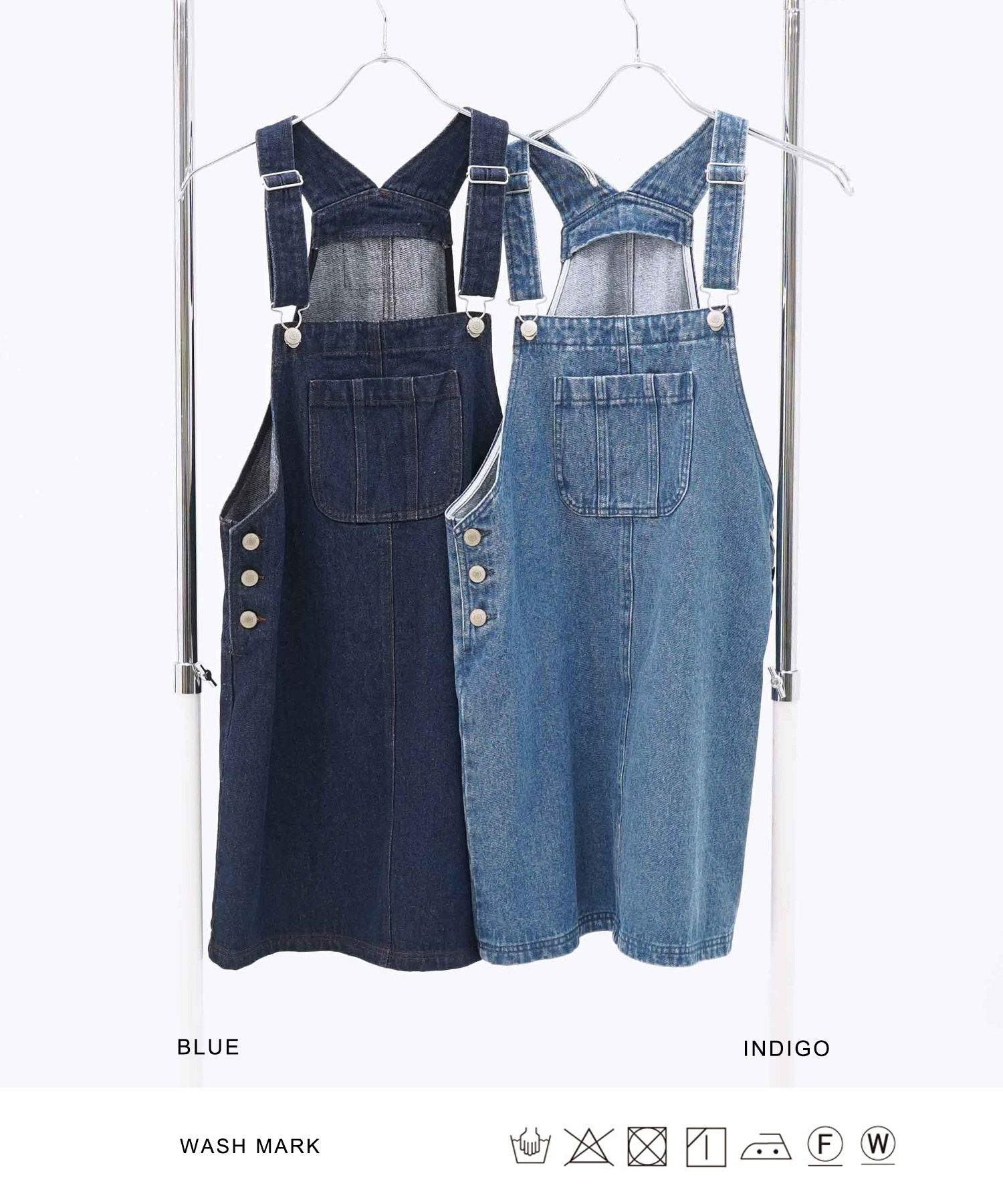 ワンピース/サロペット/デニム/ブルー/インディゴ