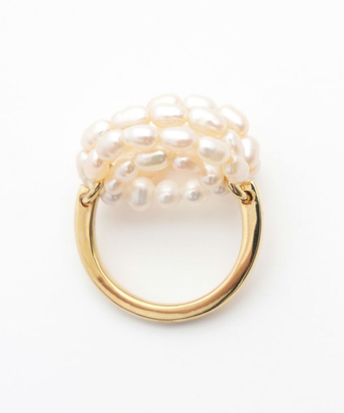 淡水パール ボリューム リング Freshwater Pearl Volume Ring