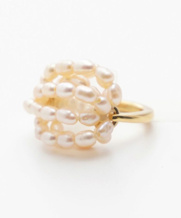 淡水パール ボリューム リング Freshwater Pearl Volume Ring