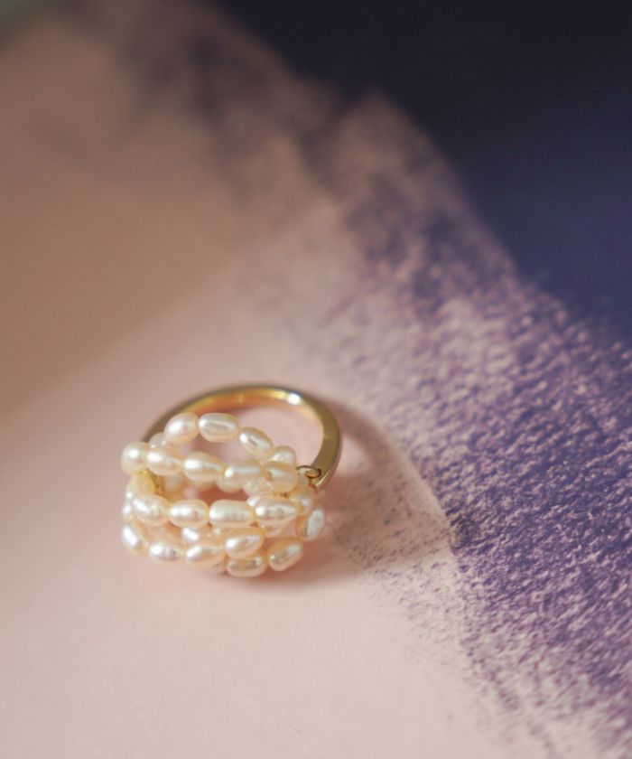 淡水パール ボリューム リング Freshwater Pearl Volume Ring