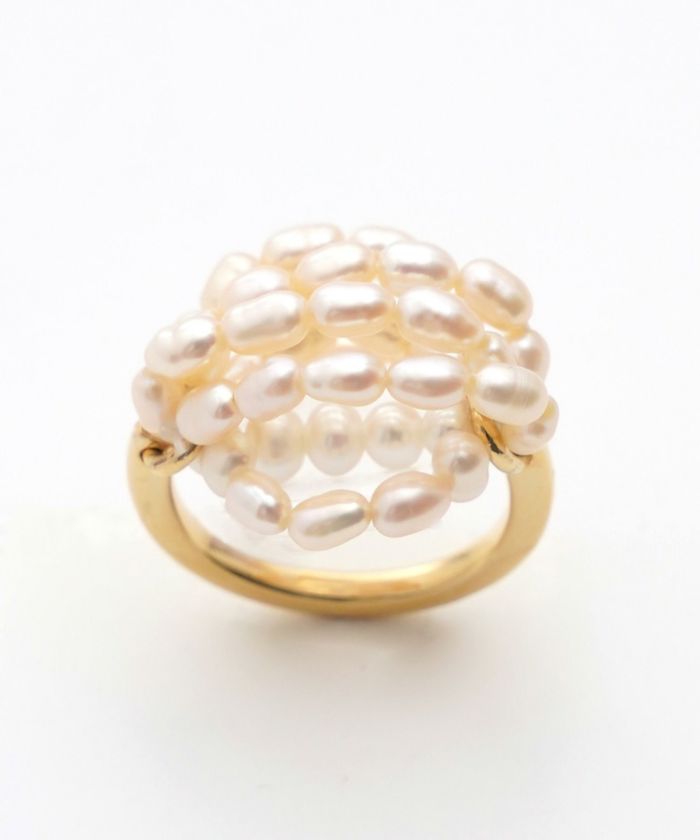 淡水パール ボリューム リング Freshwater Pearl Volume Ring