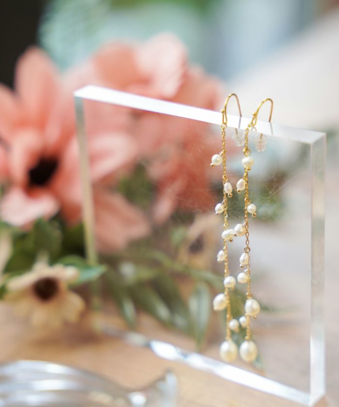 淡水パール ロング ピアス イヤリング Freshwater Pearl Long Pierce Earring