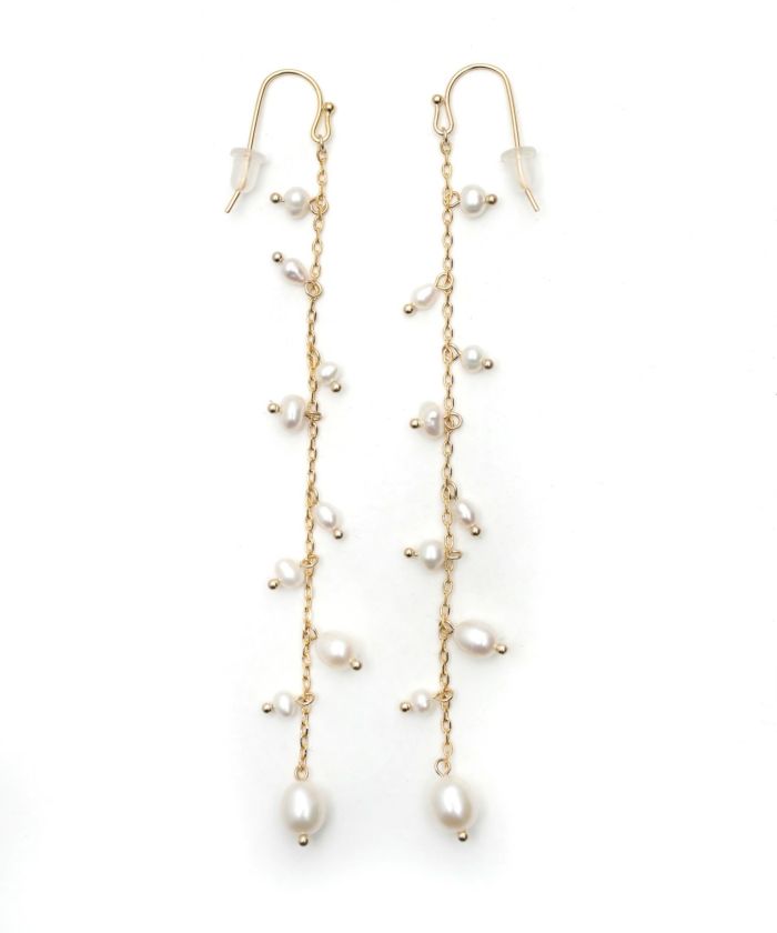 淡水パール ロング ピアス イヤリング Freshwater Pearl Long Pierce Earring