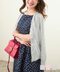 ポケット刺しゅう オーロララメ入り Vネックニット カーディガン Liala×PG