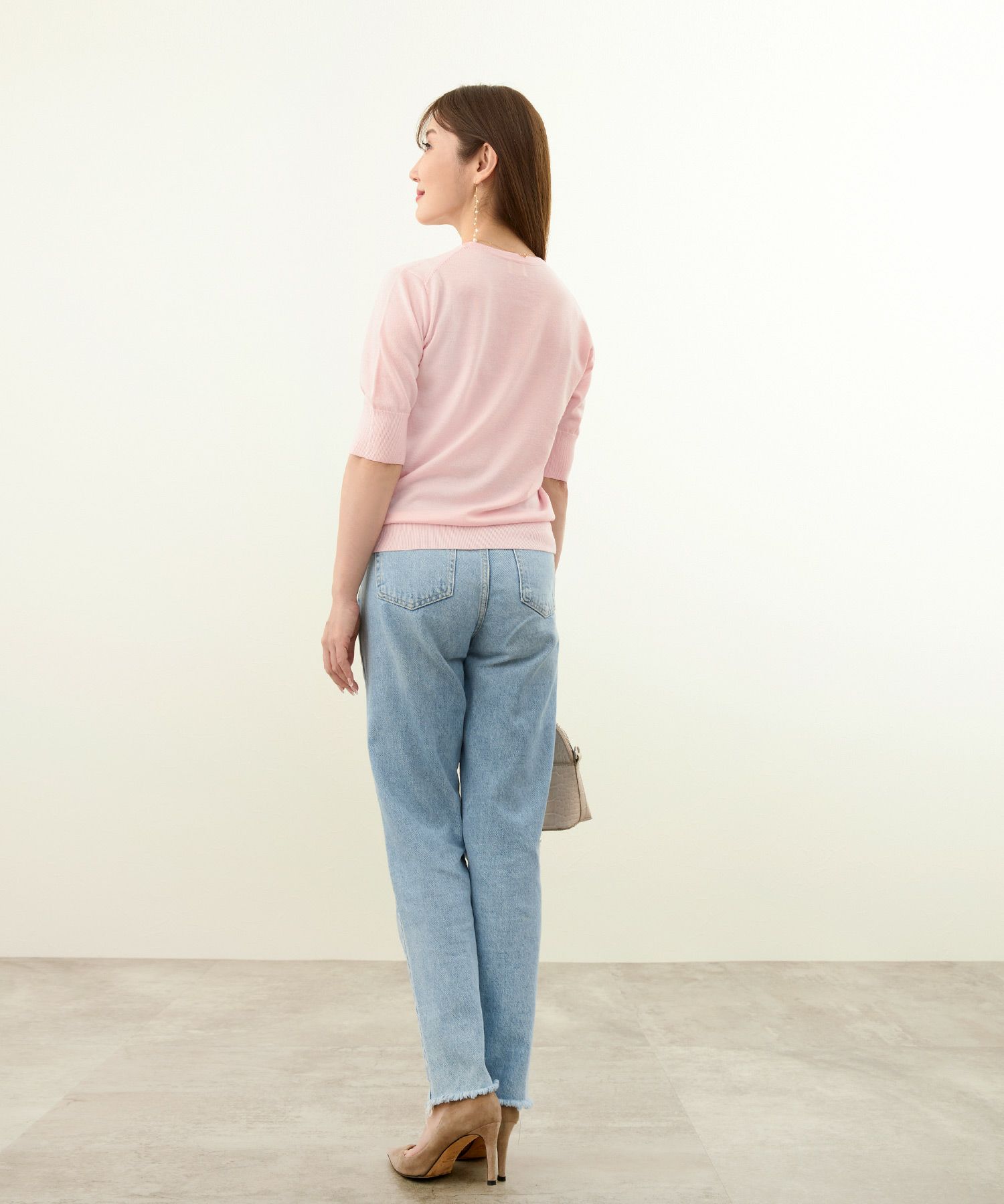 単品販売/セットでの購入でアンサンブルに/手洗い可/ポケット刺繍/長袖/ニット/セーター/羽織り/大人可愛い