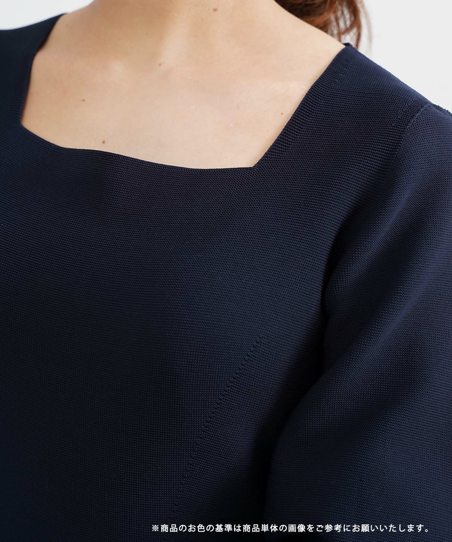 日本製/手洗い可/ホールガーメント/ニット/ワンピース/半袖/パフスリーブ/膝下丈/大人可愛い