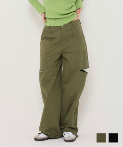 パンツ OUTERKNOWN THE BEACH ドロストコットン ワイドパンツ TINA：JOJUN 全2色｜tnj731-0706