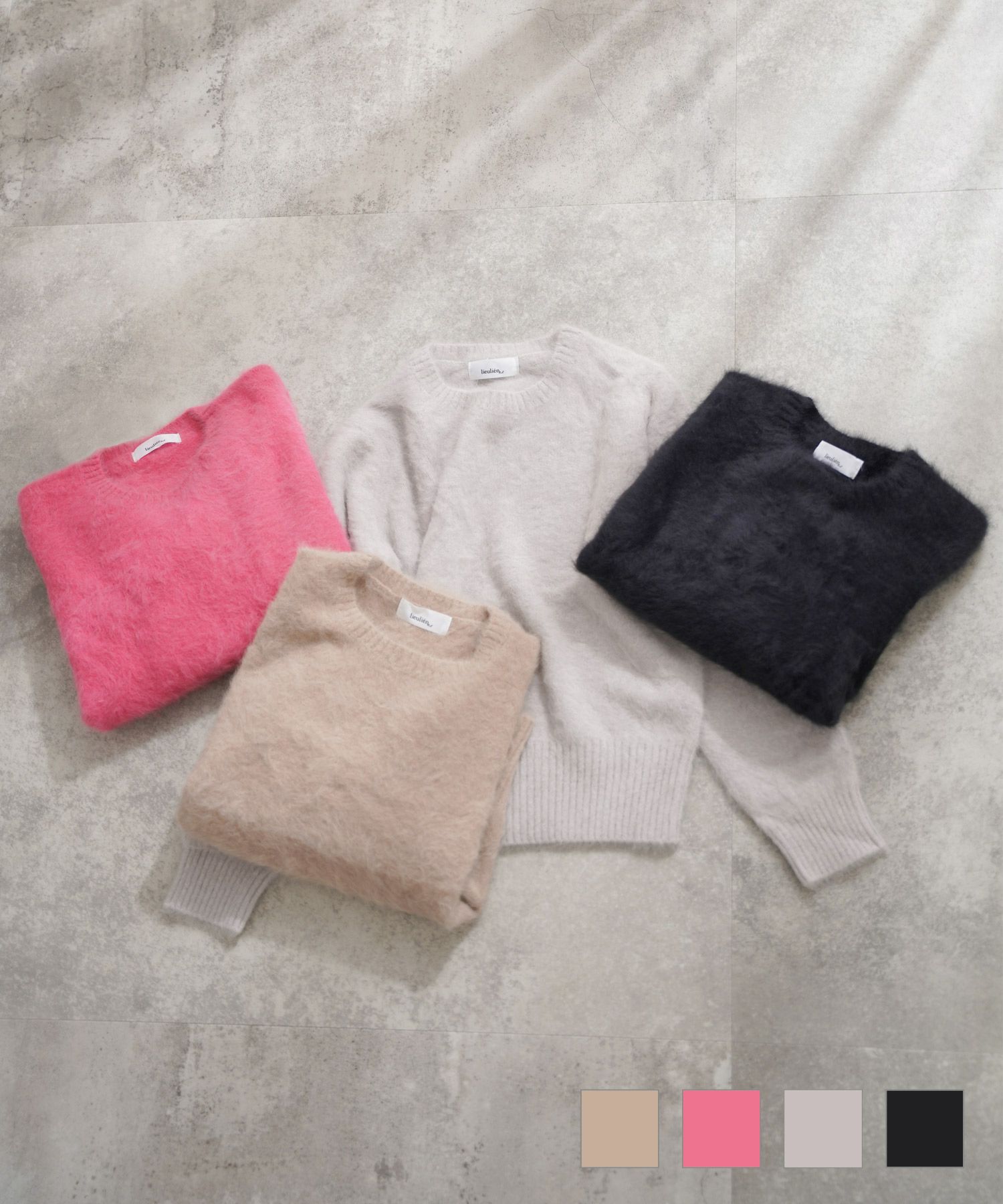 限定Price！SALE フォックス カシミア クルーネック フェザー プル  