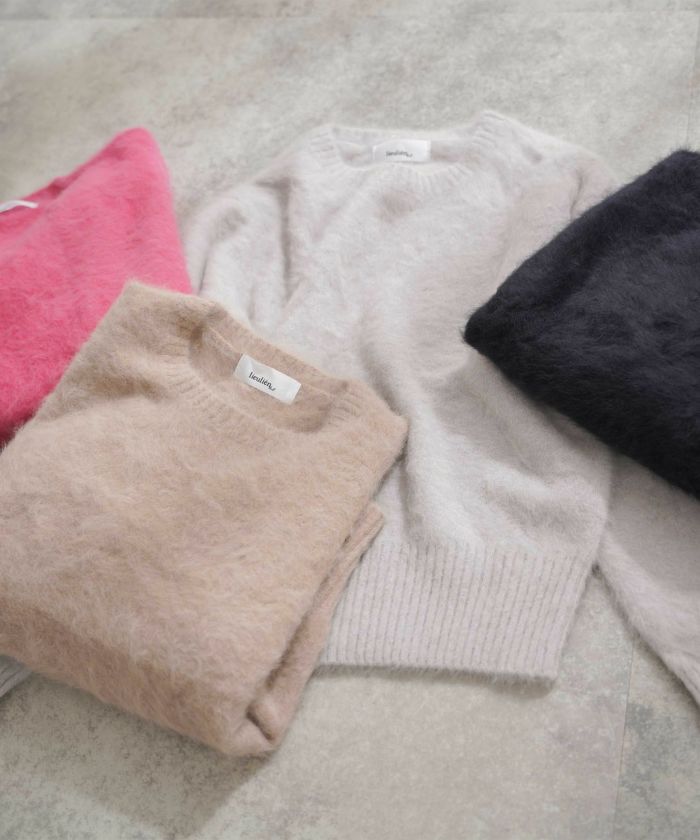 限定Price!SALE フォックス カシミア クルーネック フェザー 限定Price!SALE フォックス カシミア クルーネック フェザー
