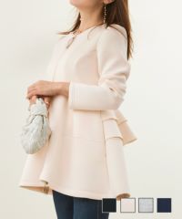 ダンボールニット2段フリルペプラムノーカラージャケットLiala×PG全2色｜lpg231-1739【1】